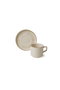 Hermia Juego de tazas de té y platillos de 12 piezas color crema